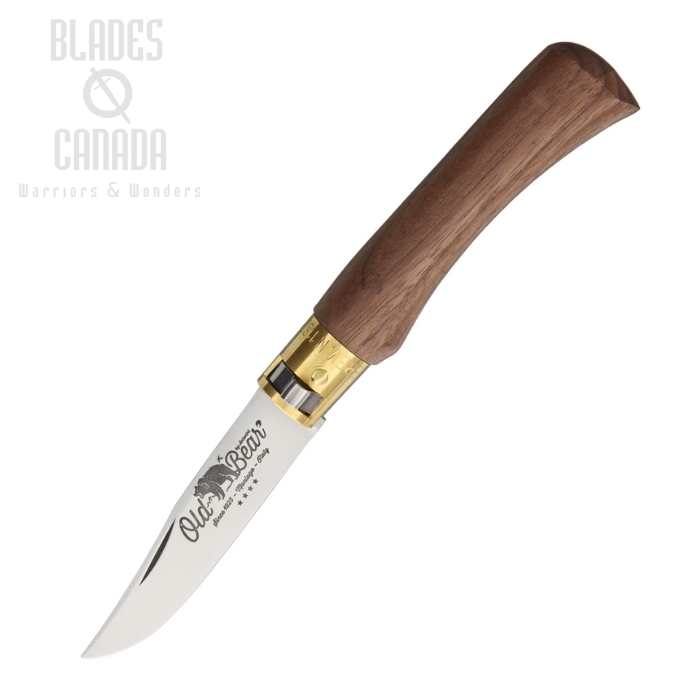 (image for) Antonini Old Bear Small Folding Knife, Stainless, Walnut Wood, ANT930717